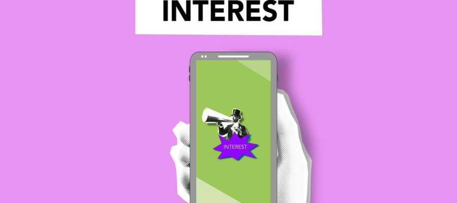 A Phone With A Man Saying Interest