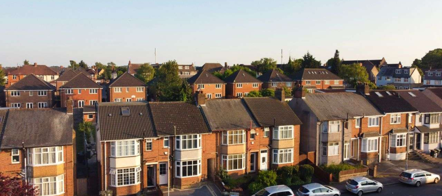 an aerial view of a luton estate