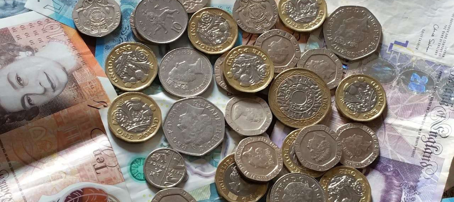 a mixture of different english currency amounts