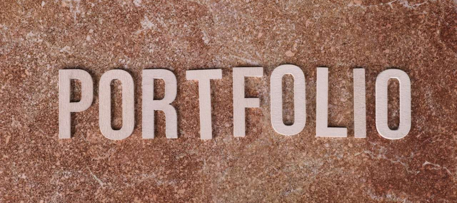 portfolio made of wooden letters