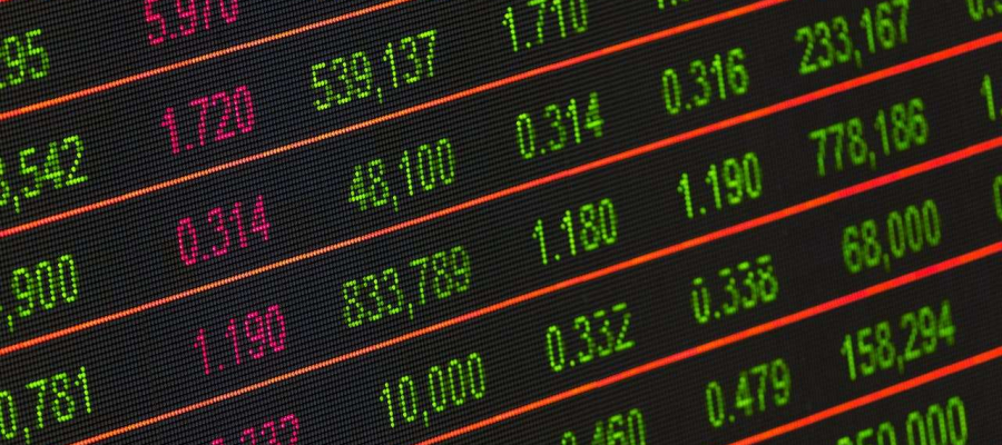 a screen showing a list of different stocks changing