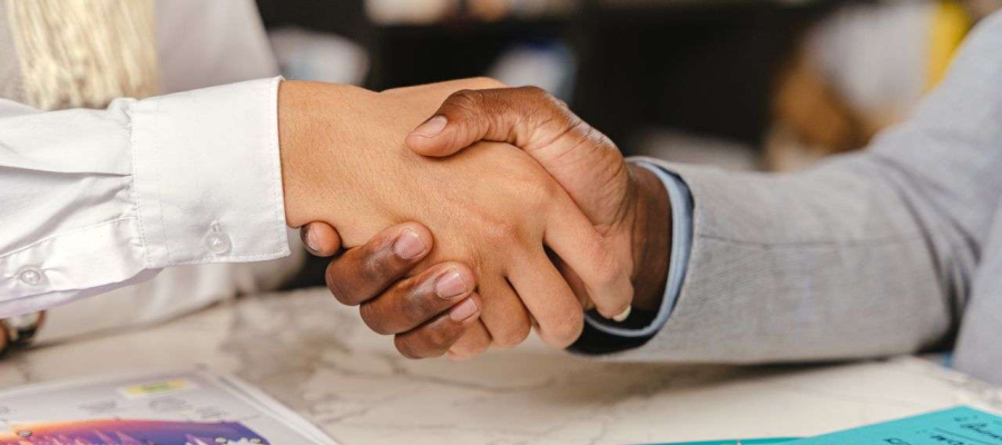 two people making a deal and shaking hands