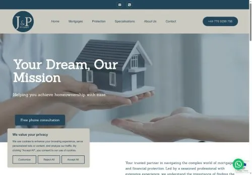 Website Image of J & P Mortgages LTD