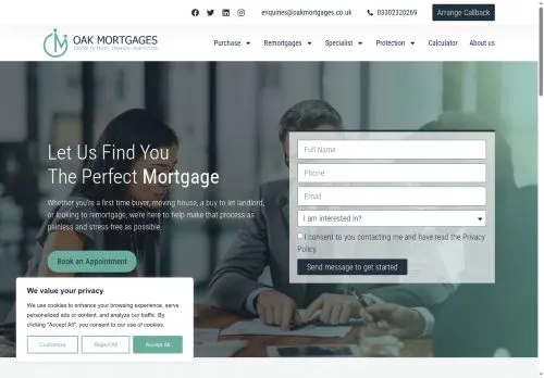 Website Image of Oak Mortgages Limited