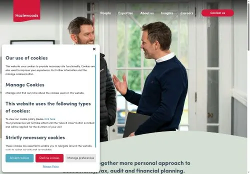 Website Image of Hazlewoods Financial Planning LLP