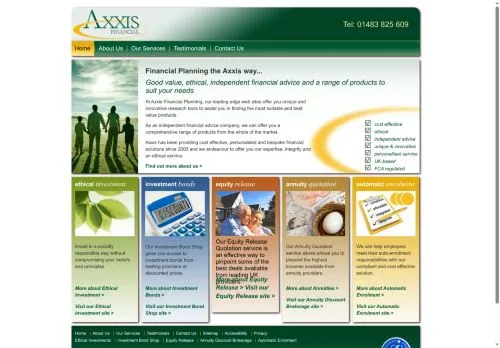 Website Image of Axxis Financial Planning LTD