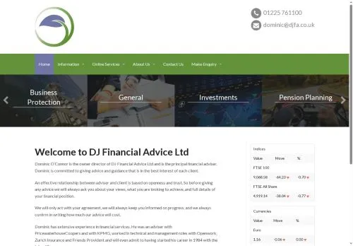 Website Image of DJ Financial Advice LTD