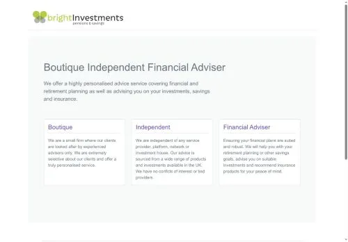 Website Image of Bright Investments Pensions and Savings LTD