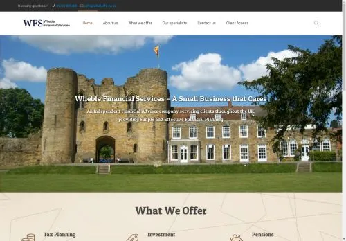 Website Image of Wheble Financial Services Limited