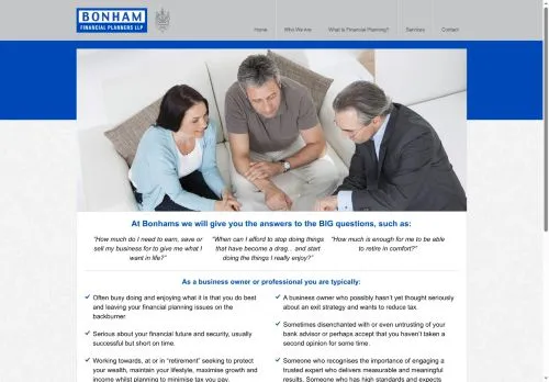 Website Image of Bonham Financial Planners LLP