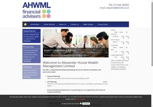Website Image of Alexander House Wealth Management Limited