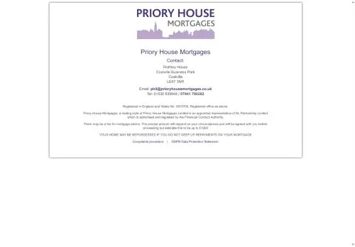 Website Image of Priory House Mortgages LTD