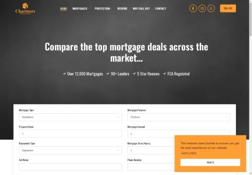 Website Image of Chartners Mortgages LTD