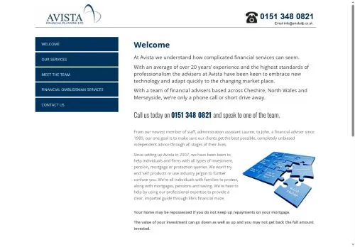 Website Image of AVISTA FINANCIAL PLANNING LTD