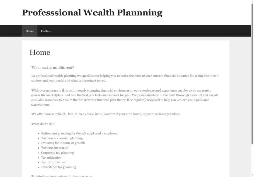 Website Image of Professional Wealth Planning Limited
