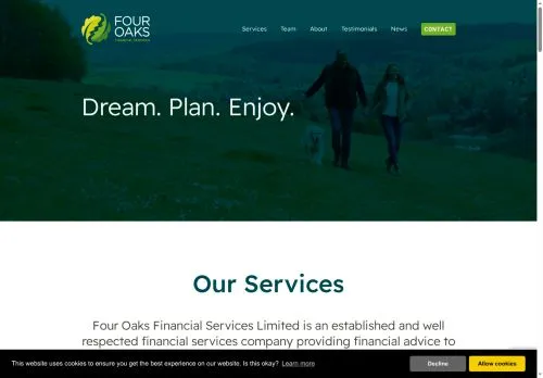 Website Image of Four Oaks Financial Services Limited