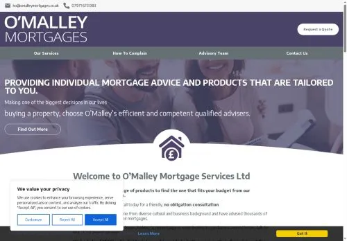 Website Image of O'Malley Mortgage Services Limited