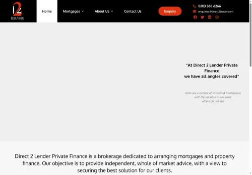 Website Image of Direct 2 Lender Private Finance LTD