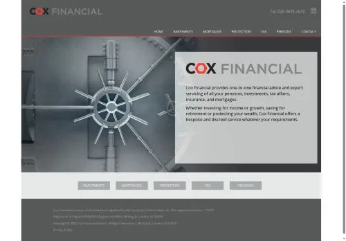 Website Image of Cox Financial Limited