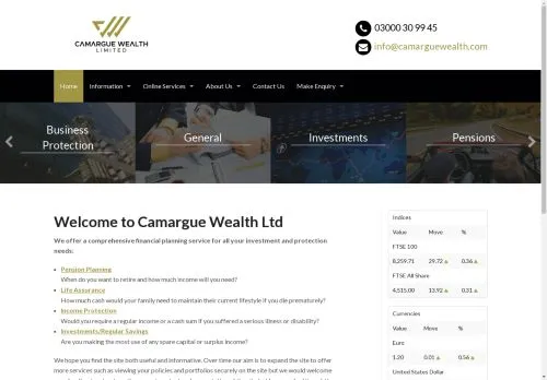 Website Image of Camargue Wealth Limited