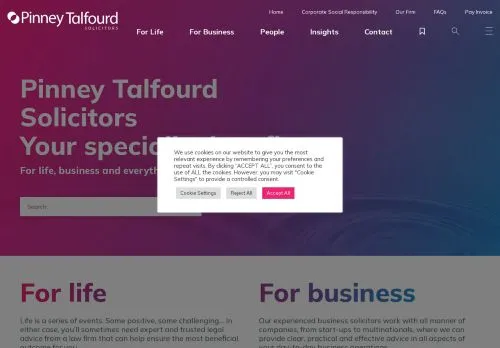Website Image of Pinney Talfourd Wealth Management Limited