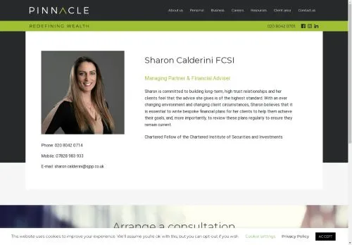 Website Image of Sharon Calderini Wealth Management Limited
