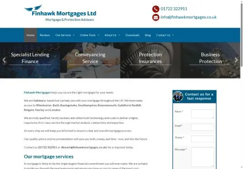 Website Image of Finhawk Mortgages LTD