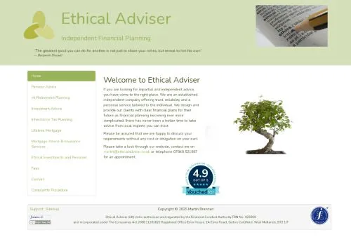 Website Image of Ethical Adviser(UK) LTD