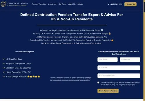 Website Image of Cameron James Limited