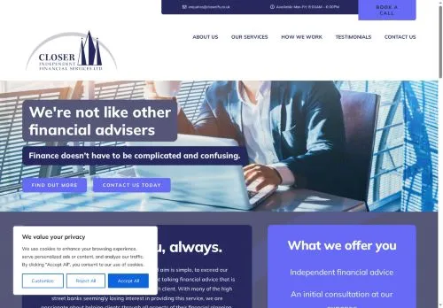 Website Image of Closer Independent Financial Services Limited