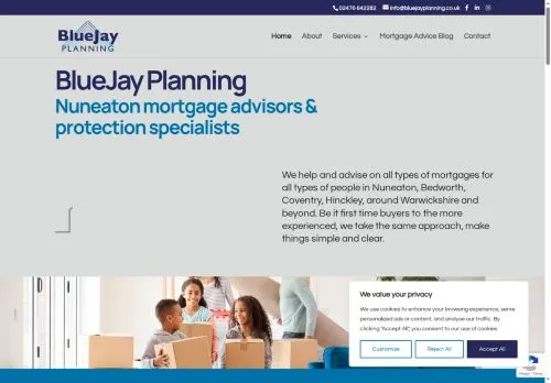 Website Image of Bluejay Planning Limited