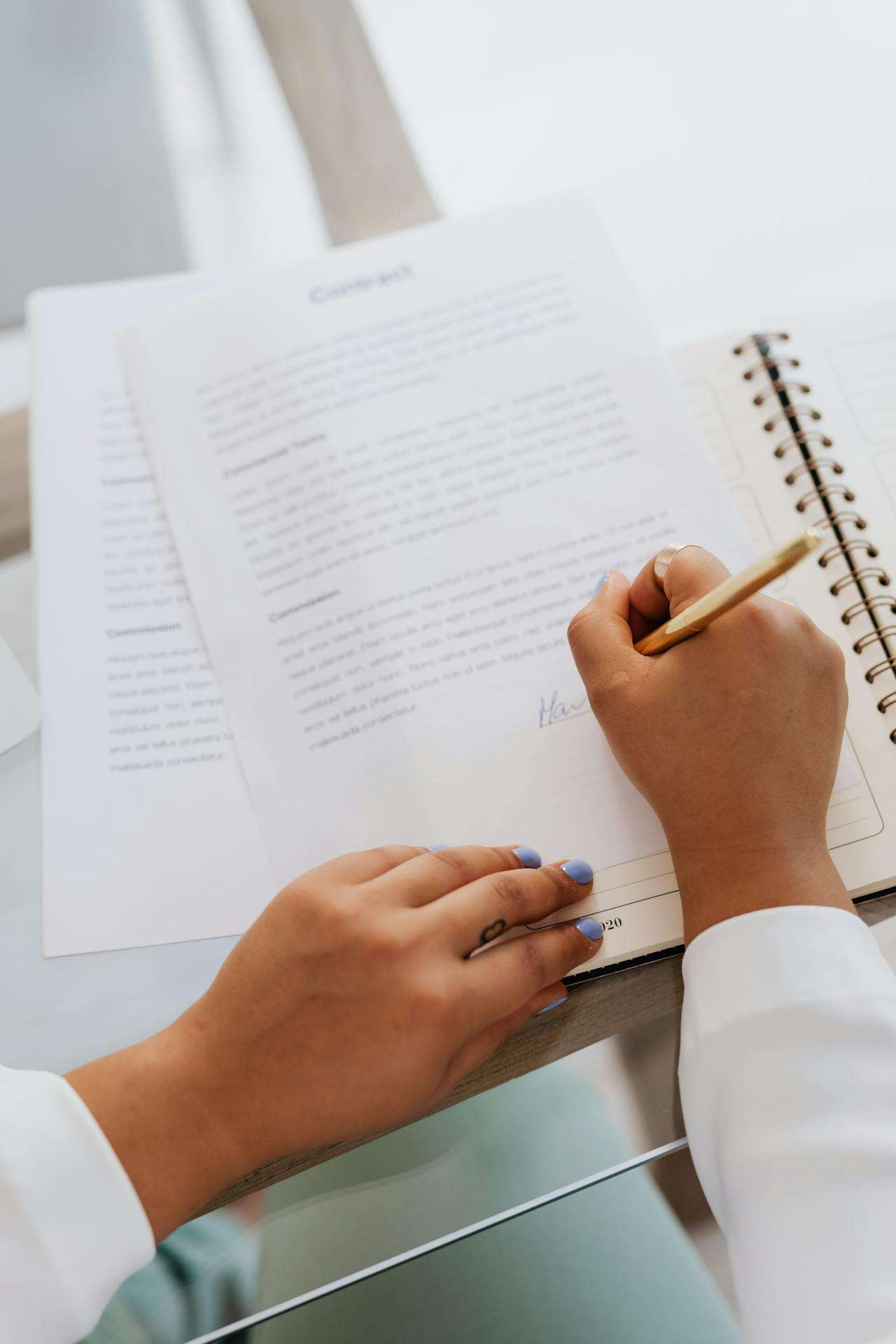 a person signing a contract