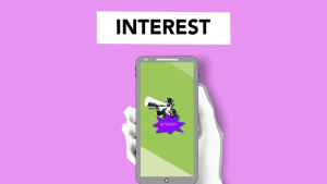 A Phone With A Man Saying Interest